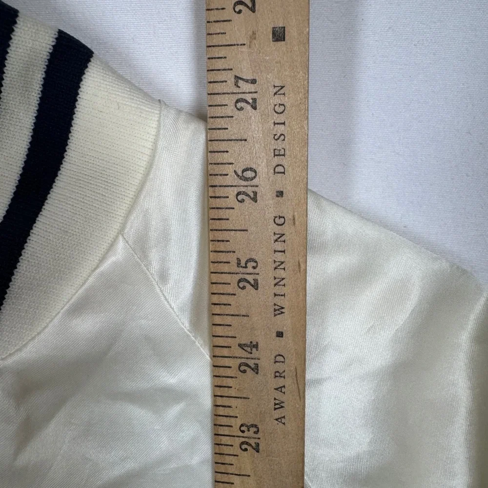 Vintage Daytona Nascar Racing Jacket Cream Satin Bomber Menswear Sz M/L‎